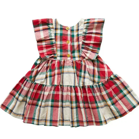 Pink Chicken Girls Raphaela Dress - Holiday Tartan - Picture 2 of 3